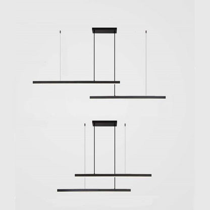 Linear LED Ceiling Fixture Brass Finish Adjustable Height Dimmable Remote Control for Kitchen Island Dining Room Table Modern Hanging Light