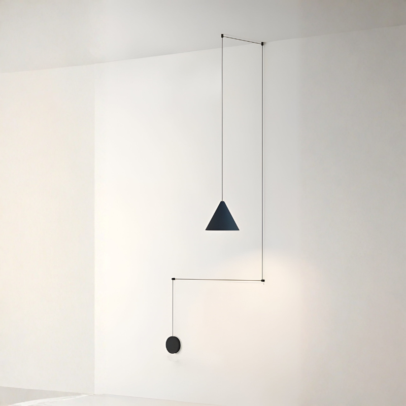 Sleek Black Metal Hanging Light Fixture with E27 Socket