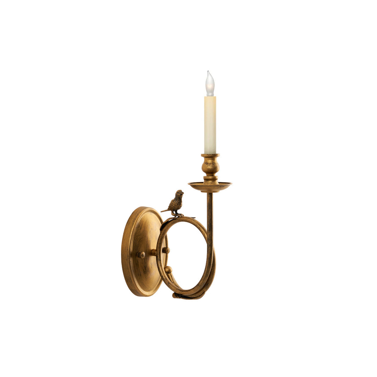 Metal Sconce with Sculptural Bird Detail for Bedroom & Hallway Accent Lighting 16 in Height Hardwired Indoor Fixture Gold Black Finishes