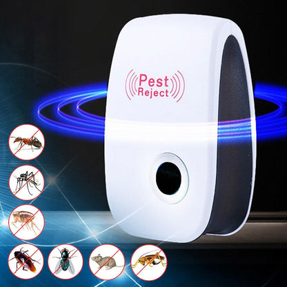Ultrasonic Pest Repeller Plug-In Set Silent Indoor Bug Control for Mice Rats Insects Roaches Spiders Non-Toxic 2-Pack for Home