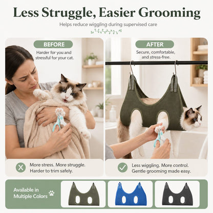 Ortekor Pet Grooming Sling Bag for Cats & Small Dogs - Easier Nail Trims, Paw Care & Bath Time at Home