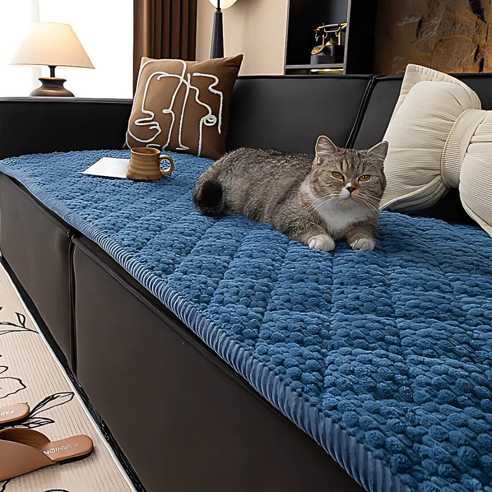Housse de canapé matelassée pour animaux – Protection de meubles imperméable avec envers antidérapant pour chiens et chats – Housse de canapé lavable en machine
