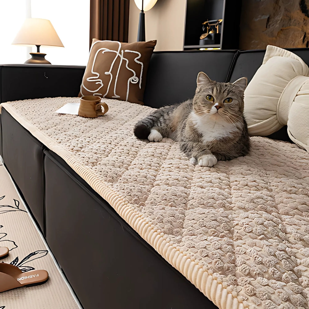 Housse de canapé matelassée pour animaux – Protection de meubles imperméable avec envers antidérapant pour chiens et chats – Housse de canapé lavable en machine