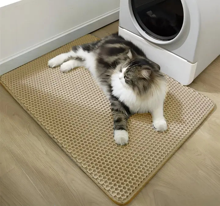 Pet Haven | Cat Litter Mat with Dual-Layer Design & Water Resistance | Machine Washable for Easy Cleanup