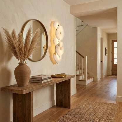 Modern LED Fixture Alabaster & Metal 5.5 Inch White for Hallways Bedrooms Living Rooms Hardwired Multi-Head Options Indoor Ambient Lighting