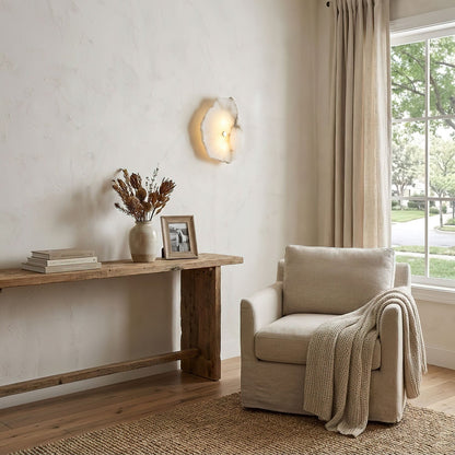 Modern LED Fixture Alabaster & Metal 5.5 Inch White for Hallways Bedrooms Living Rooms Hardwired Multi-Head Options Indoor Ambient Lighting