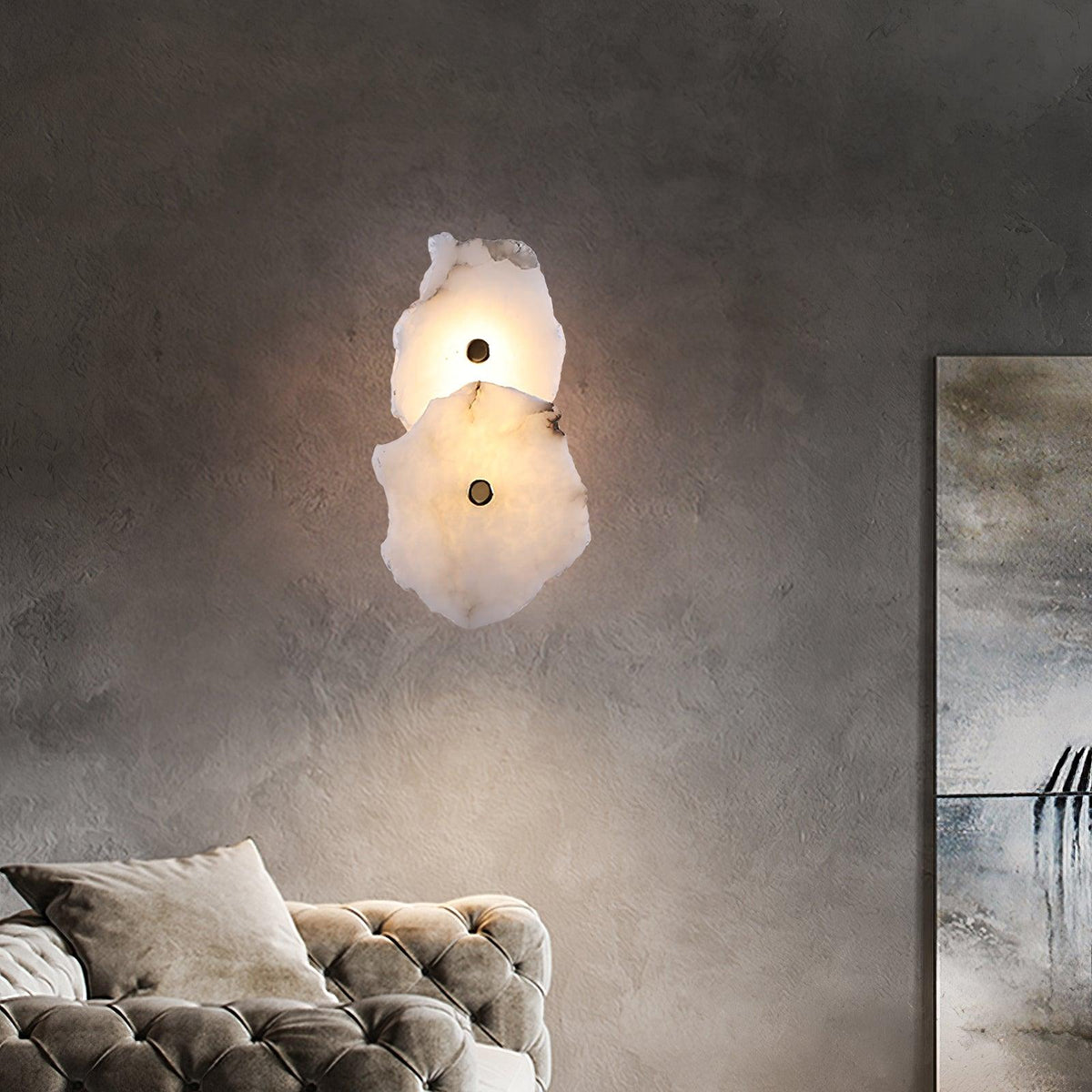 Modern LED Fixture Alabaster & Metal 5.5 Inch White for Hallways Bedrooms Living Rooms Hardwired Multi-Head Options Indoor Ambient Lighting