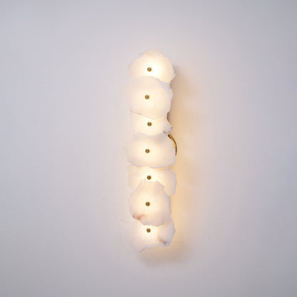 Modern LED Fixture Alabaster & Metal 5.5 Inch White for Hallways Bedrooms Living Rooms Hardwired Multi-Head Options Indoor Ambient Lighting