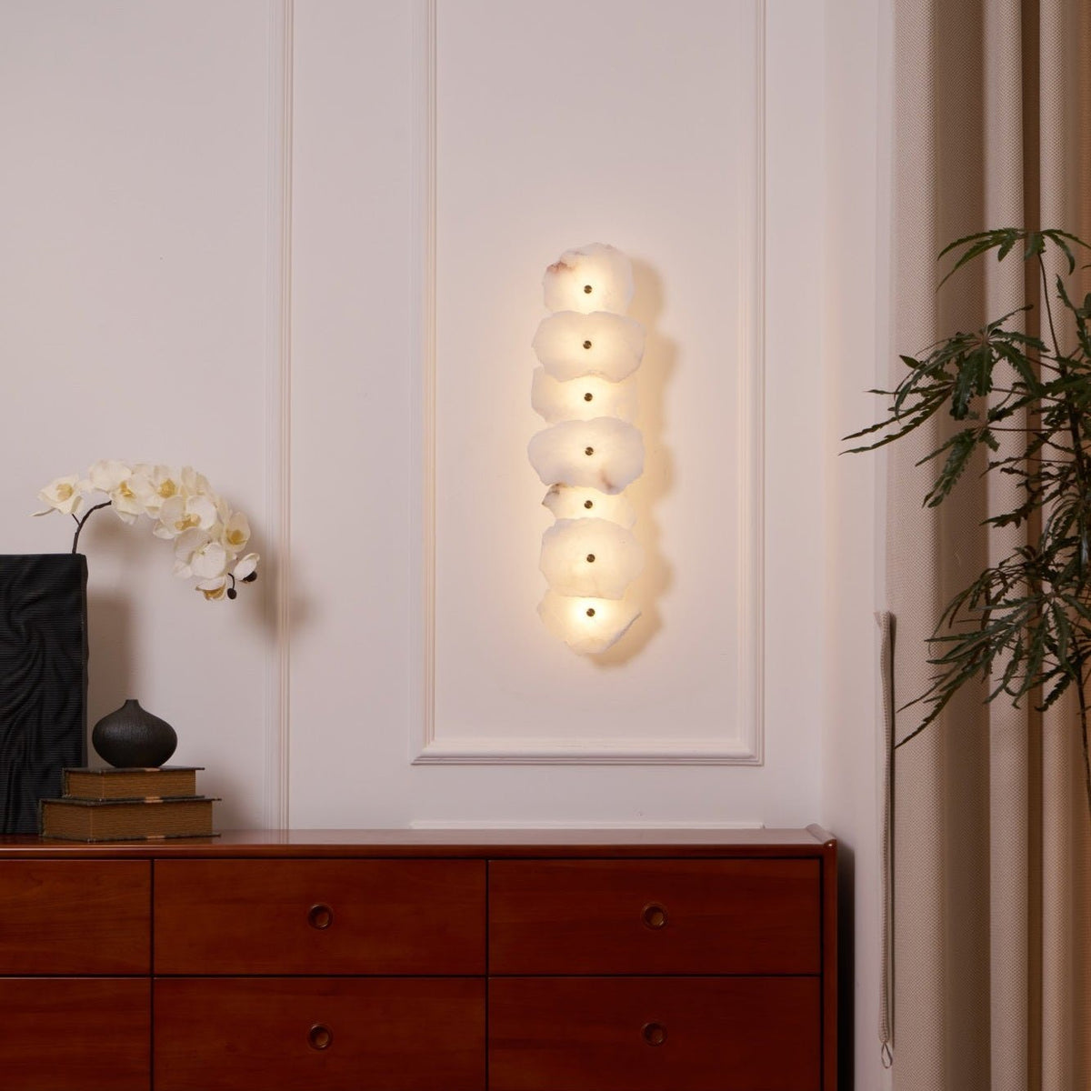 Modern LED Fixture Alabaster & Metal 5.5 Inch White for Hallways Bedrooms Living Rooms Hardwired Multi-Head Options Indoor Ambient Lighting