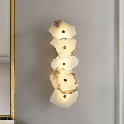 Modern LED Fixture Alabaster & Metal 5.5 Inch White for Hallways Bedrooms Living Rooms Hardwired Multi-Head Options Indoor Ambient Lighting