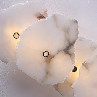 Modern LED Fixture Alabaster & Metal 5.5 Inch White for Hallways Bedrooms Living Rooms Hardwired Multi-Head Options Indoor Ambient Lighting