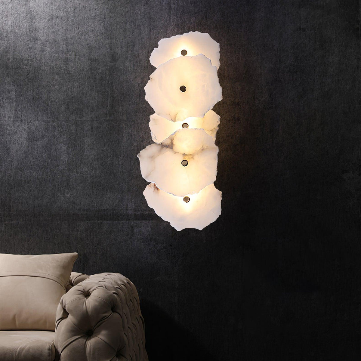 Modern LED Fixture Alabaster & Metal 5.5 Inch White for Hallways Bedrooms Living Rooms Hardwired Multi-Head Options Indoor Ambient Lighting
