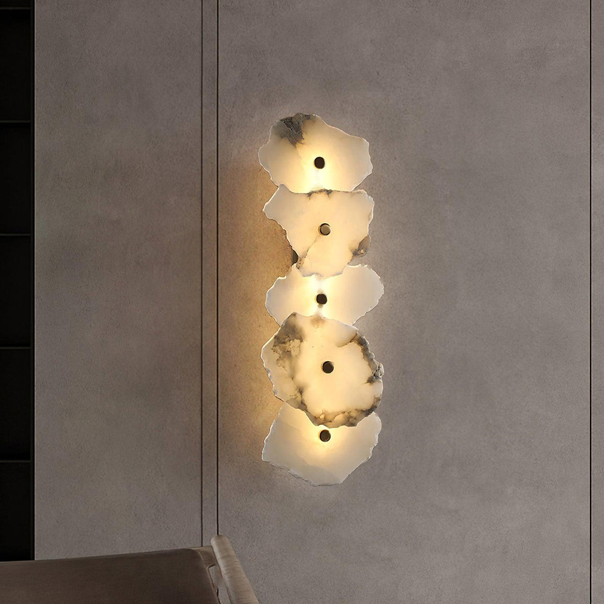 Modern LED Fixture Alabaster & Metal 5.5 Inch White for Hallways Bedrooms Living Rooms Hardwired Multi-Head Options Indoor Ambient Lighting