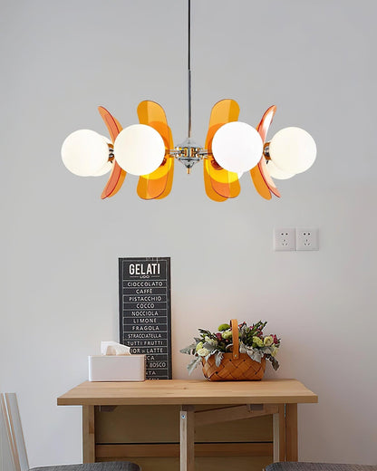 Iron Glass Ceiling Light for Dining Room Modern Multi-Bulb Fixture Adjustable Pendant Chandelier for Kitchen Island Living Room Entryway Hom