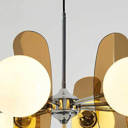 Iron Glass Ceiling Light for Dining Room Modern Multi-Bulb Fixture Adjustable Pendant Chandelier for Kitchen Island Living Room Entryway Hom