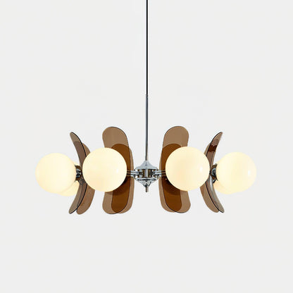 Iron Glass Ceiling Light for Dining Room Modern Multi-Bulb Fixture Adjustable Pendant Chandelier for Kitchen Island Living Room Entryway Hom
