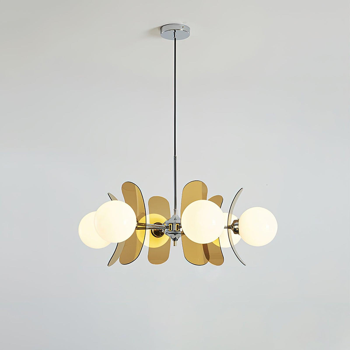 Iron Glass Ceiling Light for Dining Room Modern Multi-Bulb Fixture Adjustable Pendant Chandelier for Kitchen Island Living Room Entryway Hom