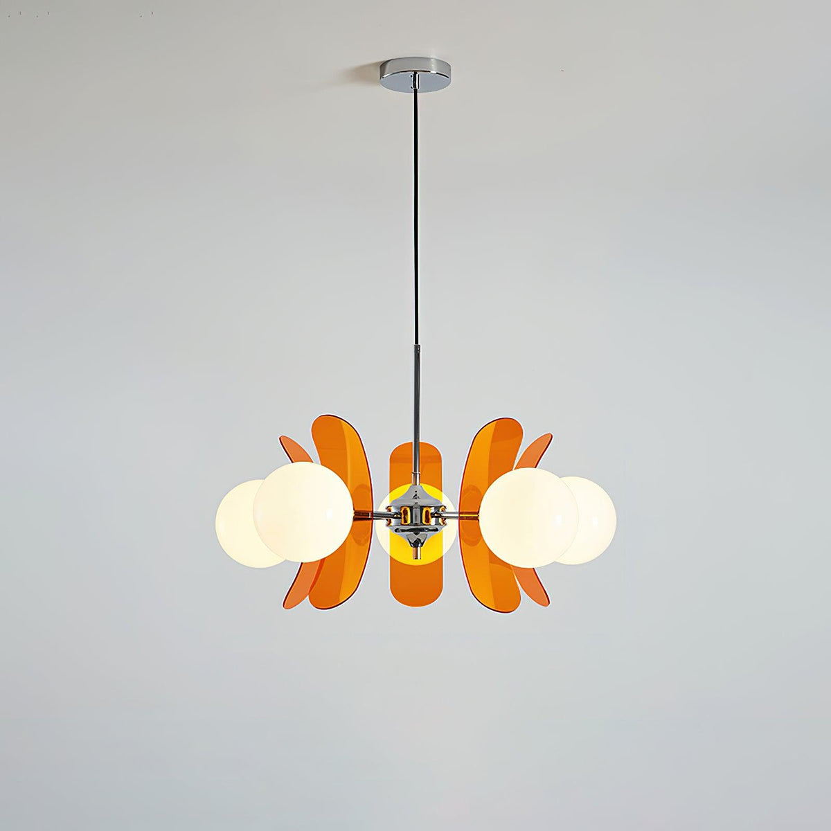 Iron Glass Ceiling Light for Dining Room Modern Multi-Bulb Fixture Adjustable Pendant Chandelier for Kitchen Island Living Room Entryway Hom