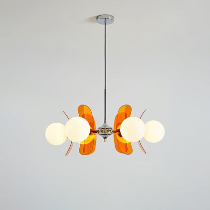 Iron Glass Ceiling Light for Dining Room Modern Multi-Bulb Fixture Adjustable Pendant Chandelier for Kitchen Island Living Room Entryway Hom