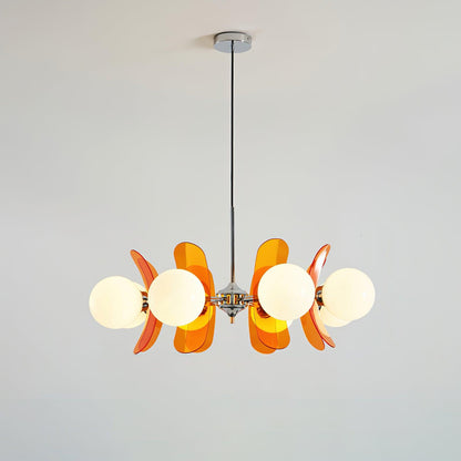 Iron Glass Ceiling Light for Dining Room Modern Multi-Bulb Fixture Adjustable Pendant Chandelier for Kitchen Island Living Room Entryway Hom