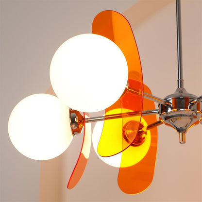 Iron Glass Ceiling Light for Dining Room Modern Multi-Bulb Fixture Adjustable Pendant Chandelier for Kitchen Island Living Room Entryway Hom