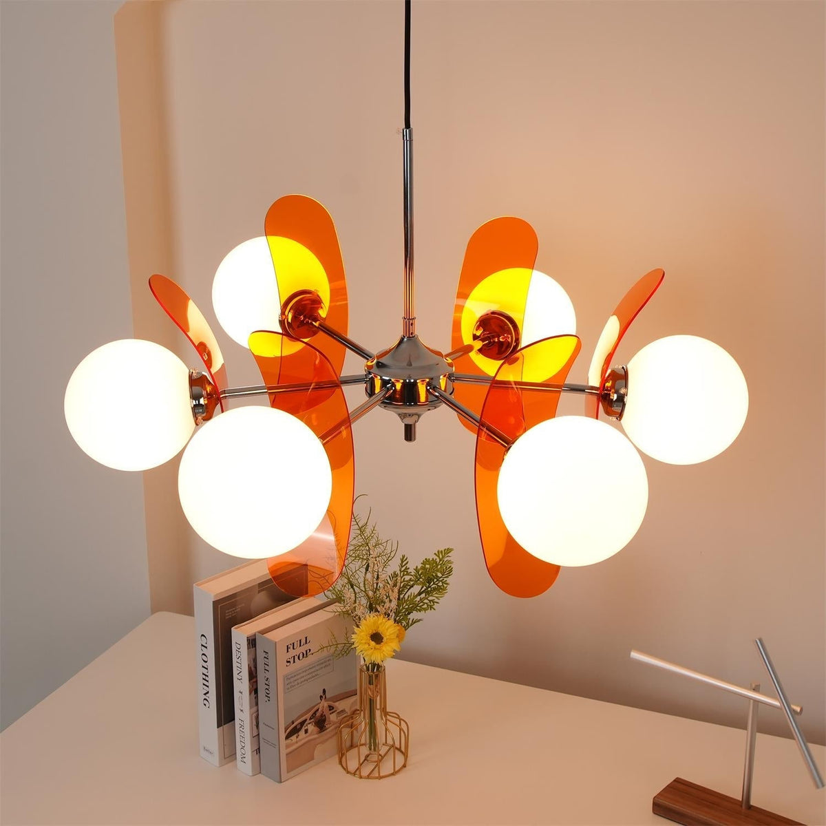 Iron Glass Ceiling Light for Dining Room Modern Multi-Bulb Fixture Adjustable Pendant Chandelier for Kitchen Island Living Room Entryway Hom