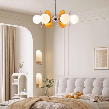 Iron Glass Ceiling Light for Dining Room Modern Multi-Bulb Fixture Adjustable Pendant Chandelier for Kitchen Island Living Room Entryway Hom