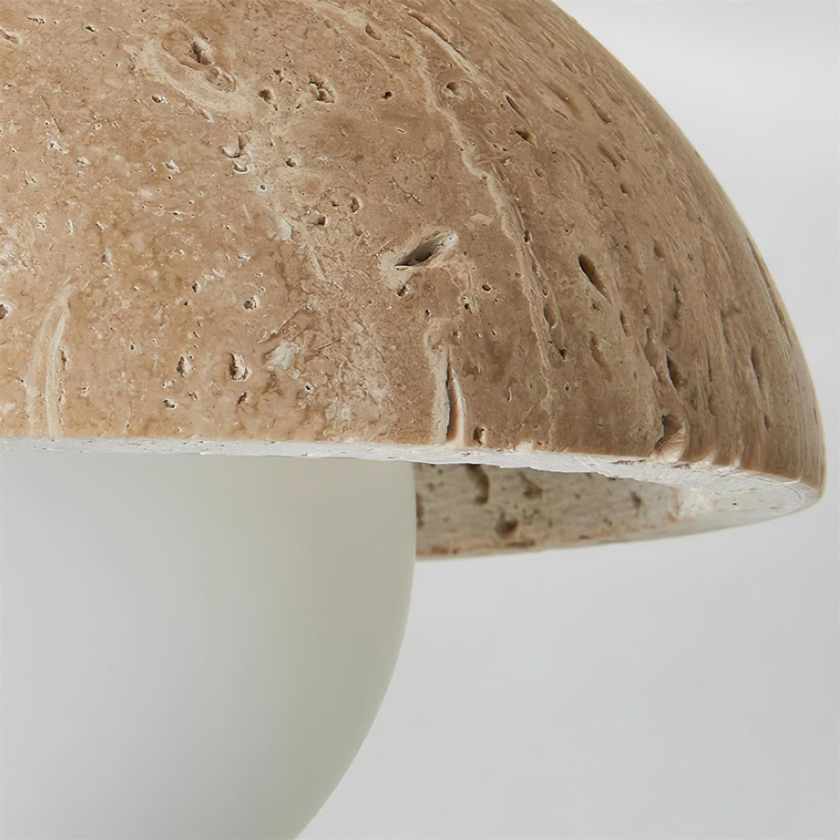 Travertine Stone Flush Mount Light 5.9 in Diameter White Natural Wood Wall or Ceiling Fixture G9 Base Opal Glass Diffuser for Bathroom Bedro