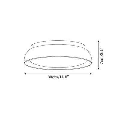 Flush Mount LED Overhead Light with Natural Stone & Wood Accents for Bedrooms, Hallways & Low Ceilings – Warm 3000K Glow, Scandinavian Minim