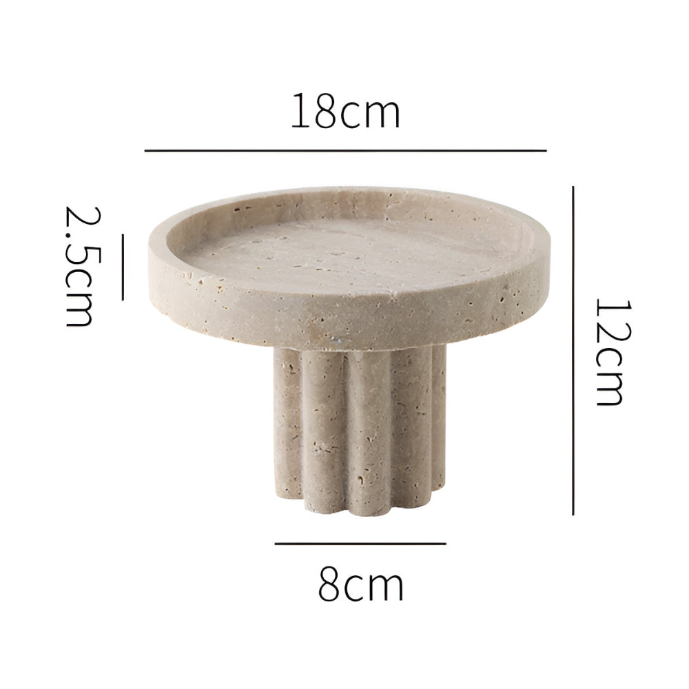 Pietra Decorative Tray for Coffee Table - Natural Travertine, Elegant Design