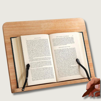 Pinewoodia Book Stand - Adjustable Pine Wood Reading Holder