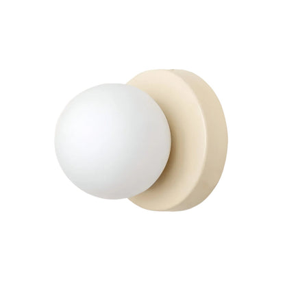 Compact Glass Sconce Light 3.9 in White Accent Fixture Bedside Hallway Nordic Minimalist G9 LED Downlight Indoor Mounted