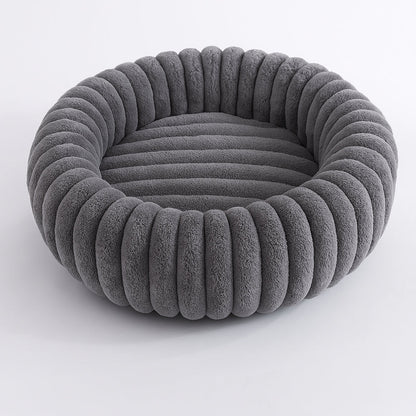 Pinnacle Plush Round Dog Bed - Soft Cotton-Polyester Blend, Non-Slip
