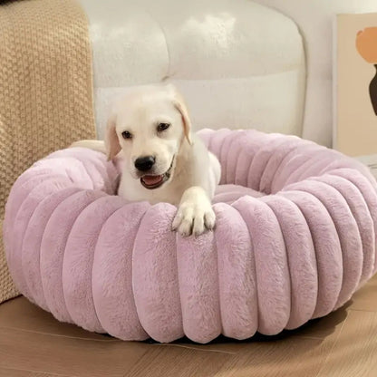 Pinnacle Plush Round Dog Bed - Soft Cotton-Polyester Blend, Non-Slip