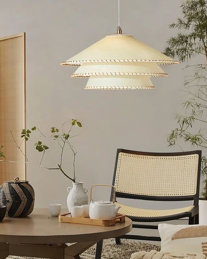 Oversized Fabric Drum Shade Ceiling Light for Kitchen Island & Dining Table – Adjustable Height Indoor Fixture with E26 Socket, Warm Ambient