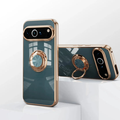 Rotating Ring Phone Case for Google Pixel – Magnetic Mount Compatible, Shock Absorbing TPU with Microfiber Lining