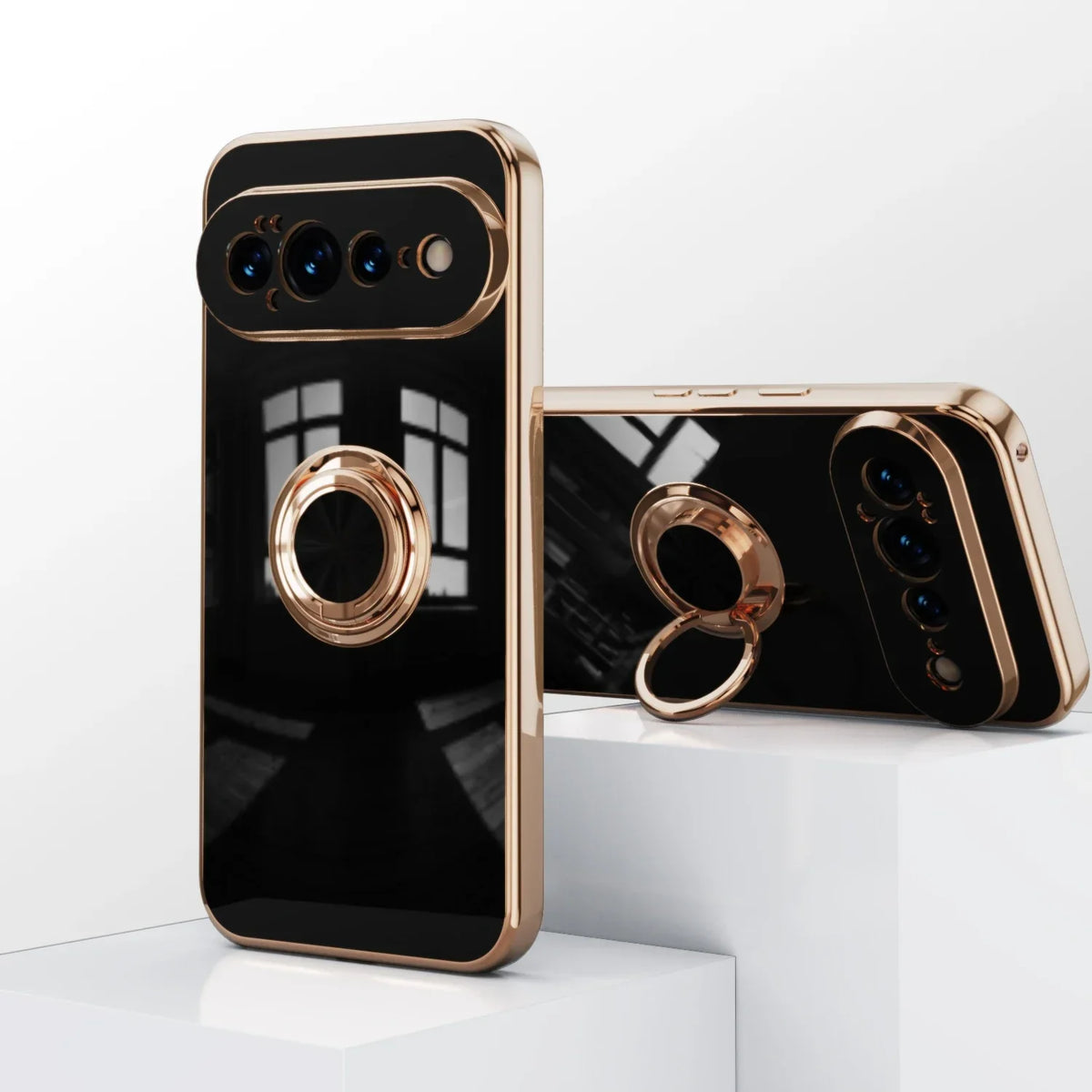 Rotating Ring Phone Case for Google Pixel – Magnetic Mount Compatible, Shock Absorbing TPU with Microfiber Lining