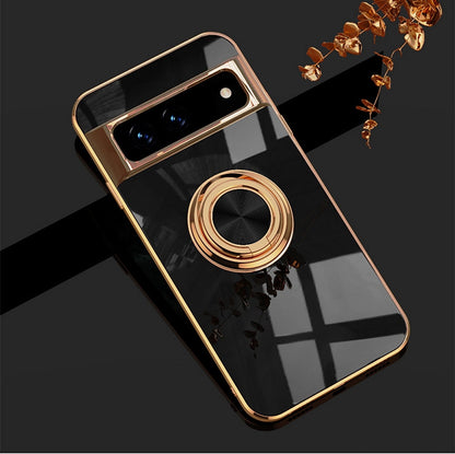 Rotating Ring Phone Case for Google Pixel – Magnetic Mount Compatible, Shock Absorbing TPU with Microfiber Lining