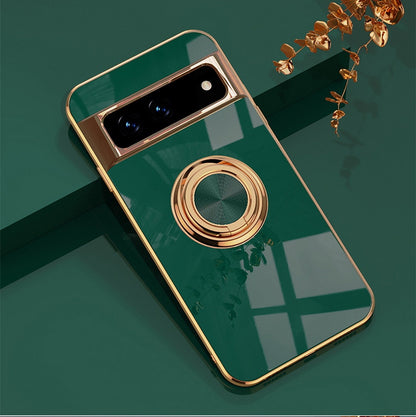 Rotating Ring Phone Case for Google Pixel – Magnetic Mount Compatible, Shock Absorbing TPU with Microfiber Lining