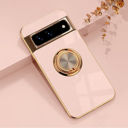Rotating Ring Phone Case for Google Pixel – Magnetic Mount Compatible, Shock Absorbing TPU with Microfiber Lining