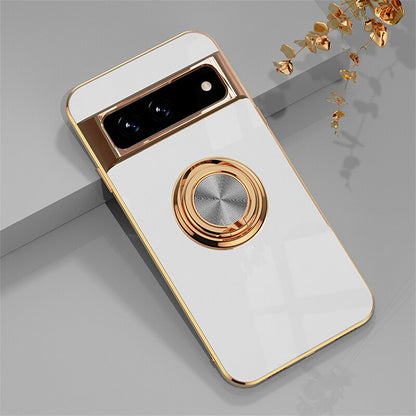 Rotating Ring Phone Case for Google Pixel – Magnetic Mount Compatible, Shock Absorbing TPU with Microfiber Lining
