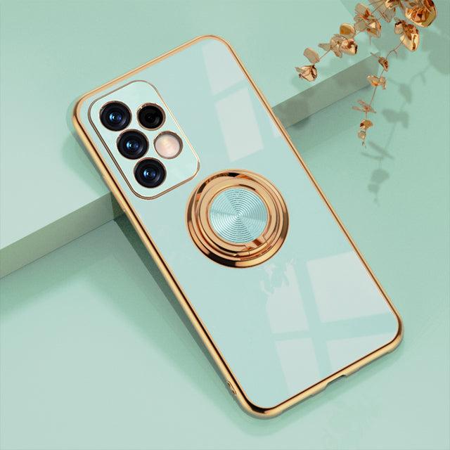 Rotating Ring Grip Phone Case for Samsung Galaxy – Magnetic Car Mount Compatible, Shock-Absorbing TPU with Microfiber Lining for S21-S26