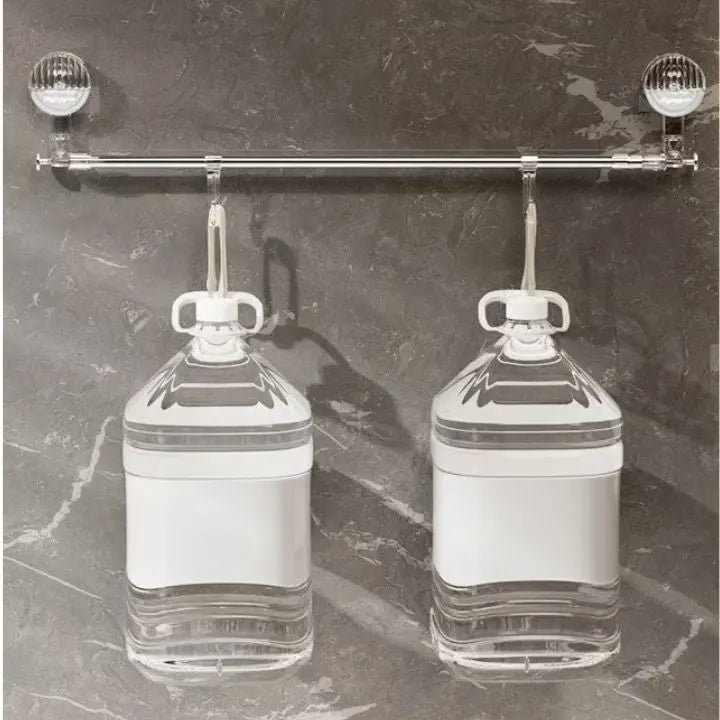 Barre porte-serviettes extensible avec ventouses, 60-120 cm, en acier inoxydable, organisateur mural sans perçage pour cuisine, salle de bain, douche et buanderie
