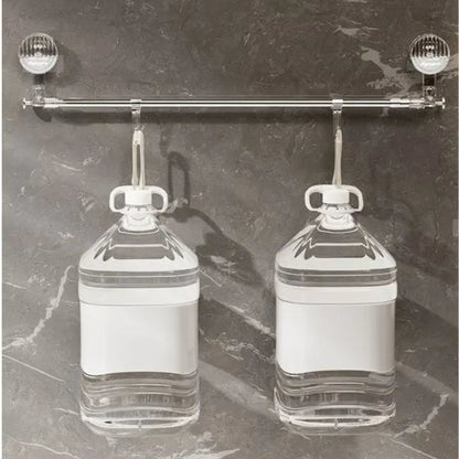 Barre porte-serviettes extensible avec ventouses, 60-120 cm, en acier inoxydable, organisateur mural sans perçage pour cuisine, salle de bain, douche et buanderie