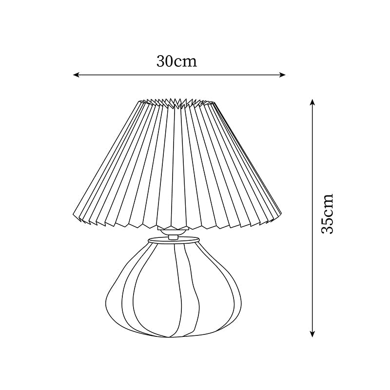 Plug-In Bedside Lamp with Push-Button Switch – 12 in Glass Shade Accent Light for Nightstand, Desk & Living Room – 5W LED Socket, 59 in Cord