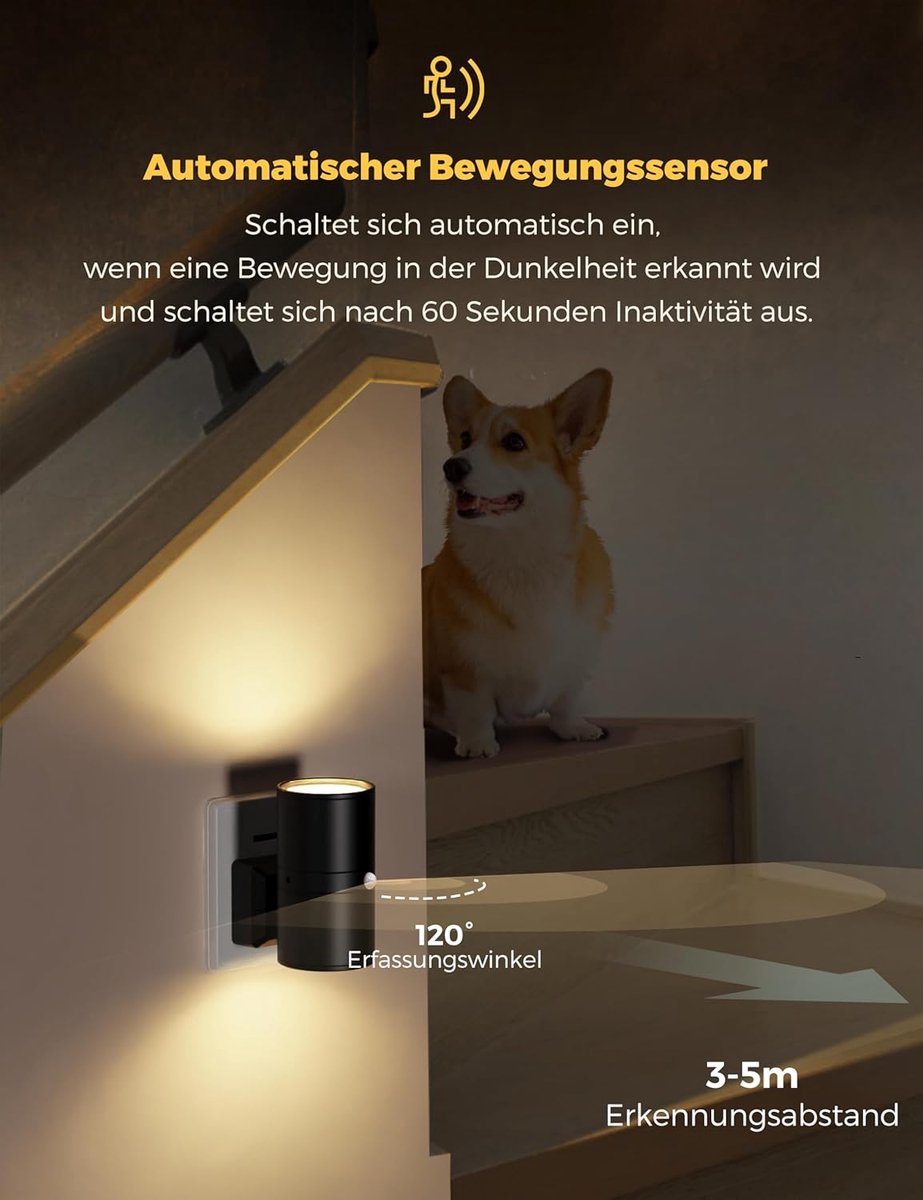 Dimmable LED Night Light Plug-In Wall Lamp for Bedroom Hallway Nursery Outlet Socket Warm White Light Energy Saving