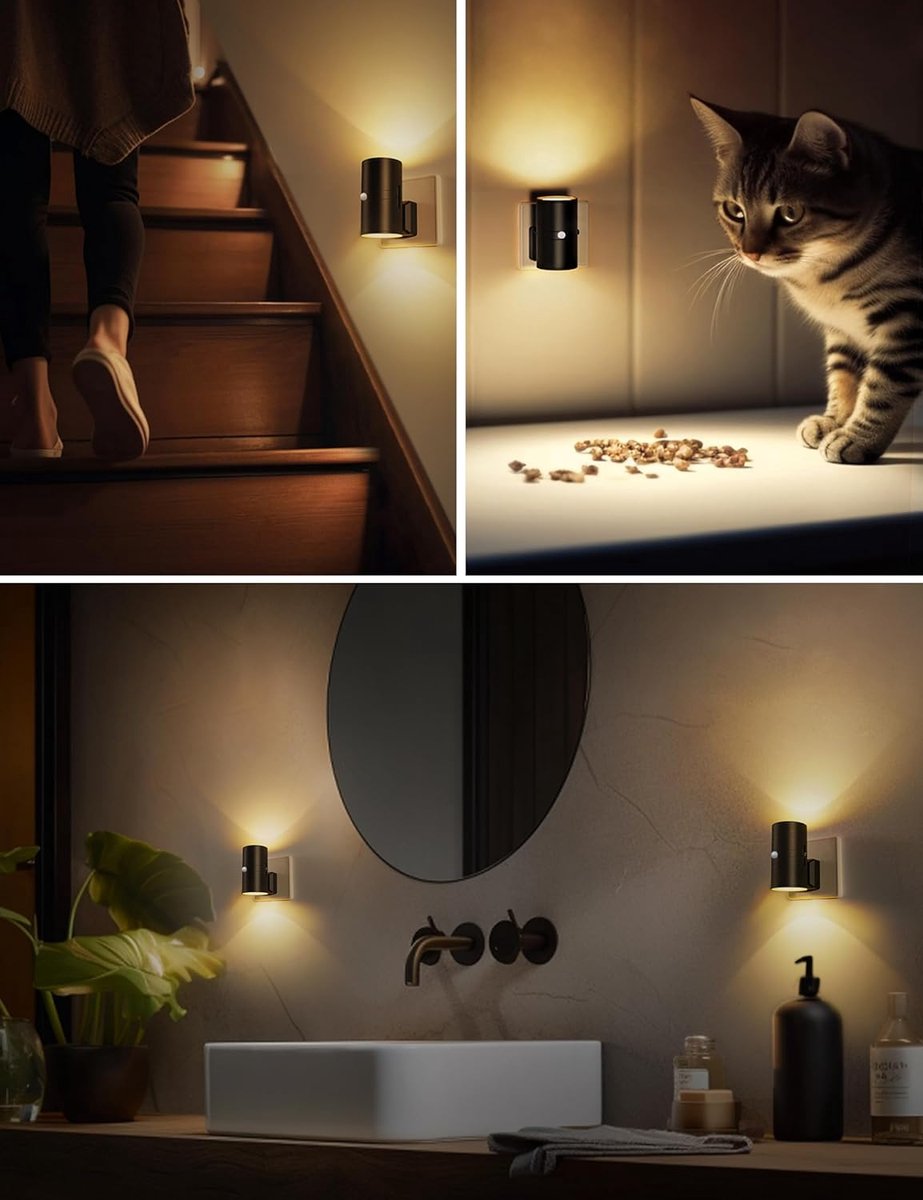 Dimmable LED Night Light Plug-In Wall Lamp for Bedroom Hallway Nursery Outlet Socket Warm White Light Energy Saving