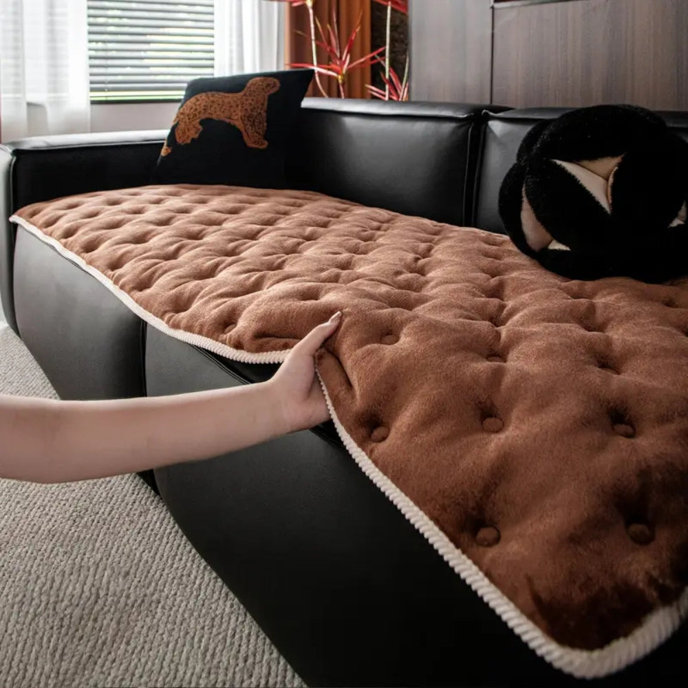 Chesterfield Look Couch Cover - Soft Microfiber, Dog-Proof Protection
