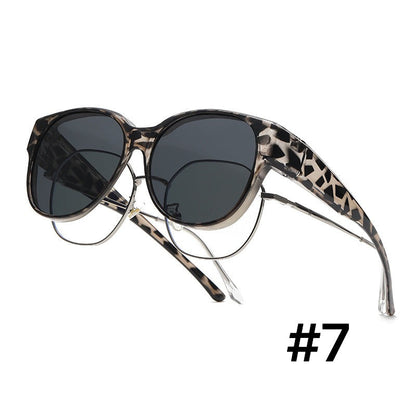 Fit-Over Sunglasses for Prescription Glasses with Polarized Lenses & UV Protection for Men & Women | Lightweight Wraparound Over-Glasses Eye
