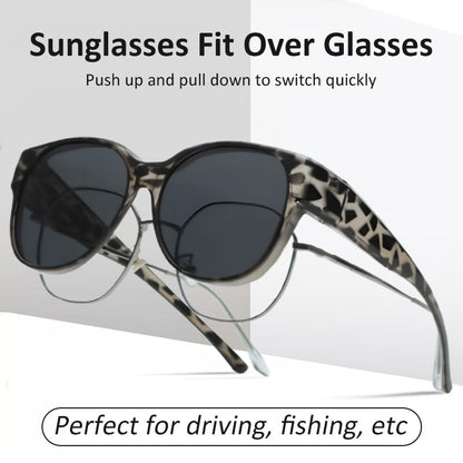 Fit-Over Sunglasses for Prescription Glasses with Polarized Lenses & UV Protection for Men & Women | Lightweight Wraparound Over-Glasses Eye